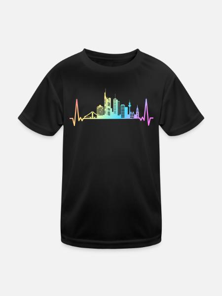Francfort, Hesse, Allemagne, Francfort - T-shirt sport Enfant - noir - Devant