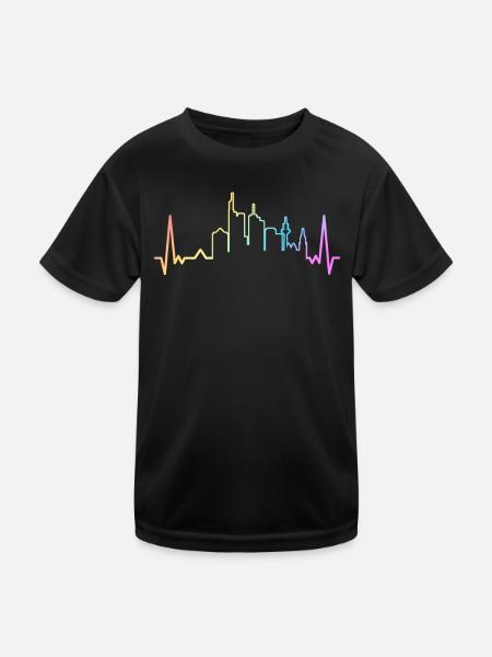 Francfort, Hesse, Allemagne, Francfort - T-shirt sport Enfant - noir - Devant