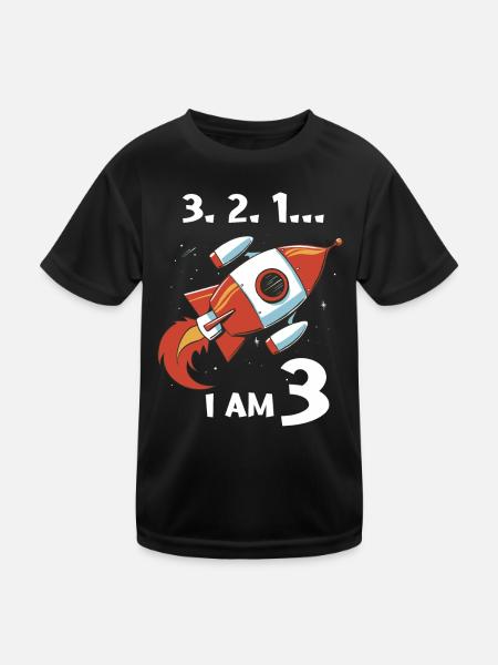 Cadeau 3 ans anniversaire garçon ou fille - T-shirt sport Enfant - noir - Devant