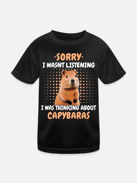 Capybara capybara rodent animal - Kids Functional T-Shirt - black - Front