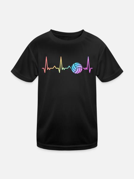 Joueur de volleyball Volleyball de plage Volleyball S - T-shirt sport Enfant - noir - Devant