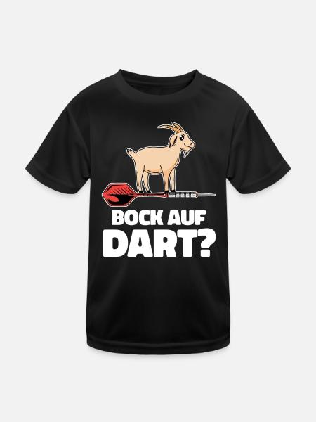 Dart Darts Dartspieler Dartsport - Kinder Funktions-T-Shirt - Schwarz - Vorne