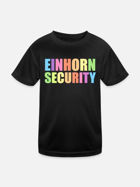 Einhorn Einhörner Fabelwesen Mystisch - Kinder Funktions-T-Shirt - Schwarz - Vorne