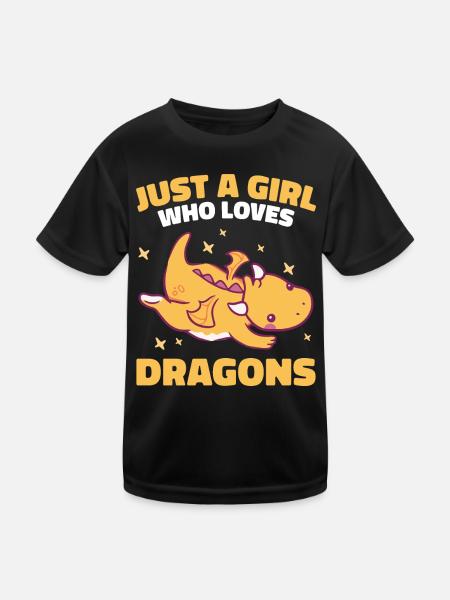 Drache Mystisch Drachen Fantasie - Kinder Funktions-T-Shirt - Schwarz - Vorne
