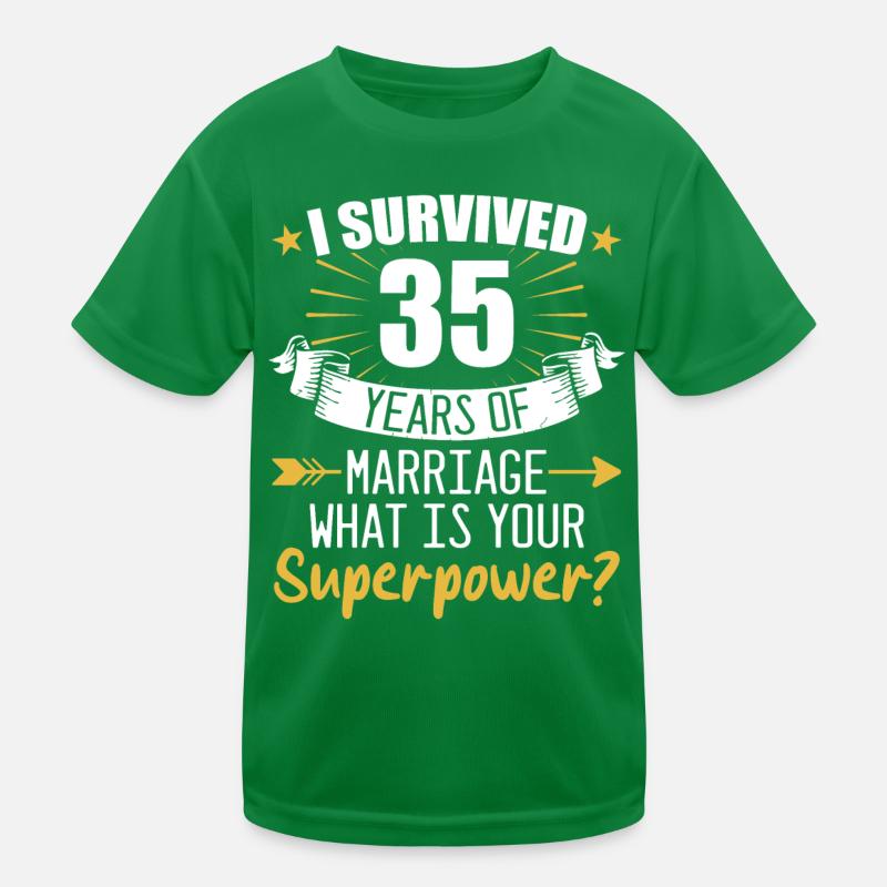 35. Hochzeitstag Ehemann Ehefrau Hochzeit Kinder Funktions-T-Shirt
