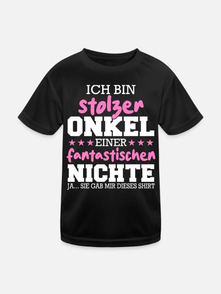 Onkel Patenonkel Familie Großonkel - Kinder Funktions-T-Shirt - Schwarz - Vorne