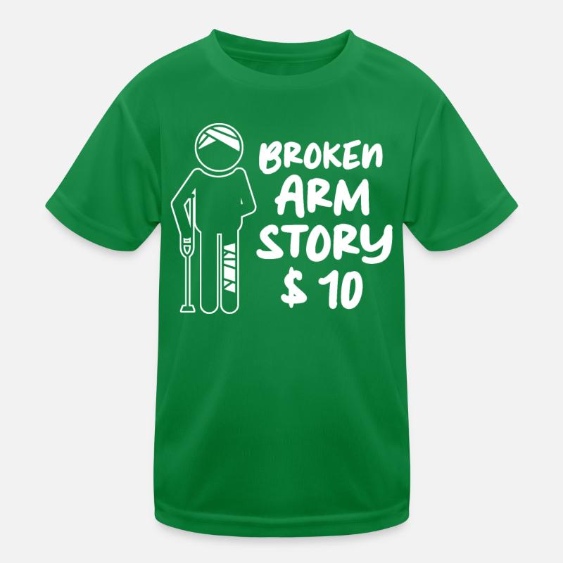 Gute Besserung Gebrochener Arm Knochenbruch Kinder Funktions-T-Shirt