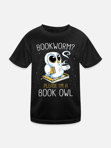 Bücher Buch lesen Bücherei Bibliothek Bücherwurm - Kinder Funktions-T-Shirt - Schwarz - Vorne