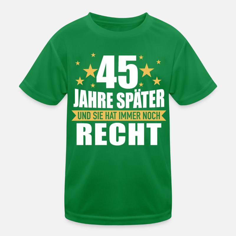 45 Hochzeitstag Jahrestag Ehemann Ehefrau Kinder Funktions-T-Shirt