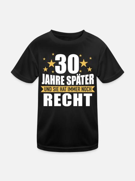 30 Hochzeitstag Jahrestag Ehemann Ehefrau - Kinder Funktions-T-Shirt - Schwarz - Vorne