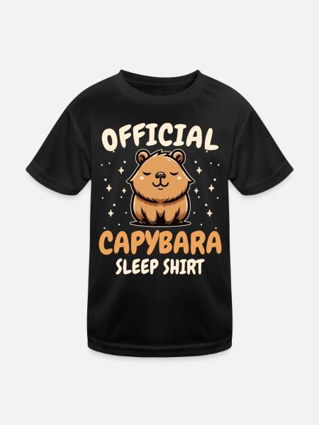 Capybara Capybara Rongeur Animal - T-shirt sport Enfant - noir - Devant