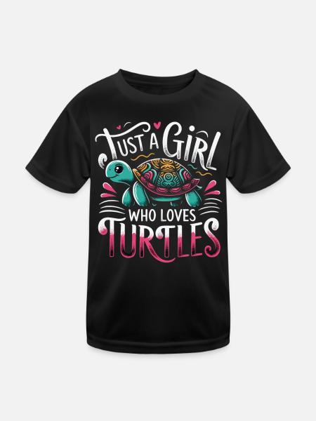 Tortue Tortue De Mer Tortue Animal - T-shirt sport Enfant - noir - Devant