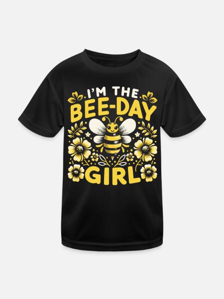 Honigbiene Imker Bienen Biene - Kinder Funktions-T-Shirt - Schwarz - Vorne