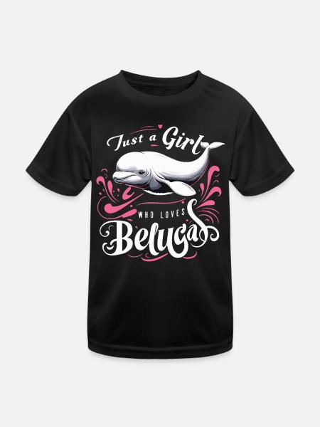 Béluga Béluga Océan Bélugas Baleines - T-shirt sport Enfant - noir - Devant