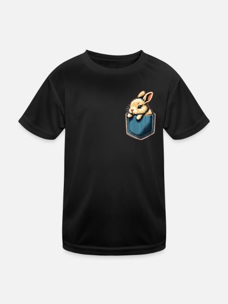 Lapin, Lapin, Animal, Animal De Compagnie, Lapins - T-shirt sport Enfant - noir - Devant