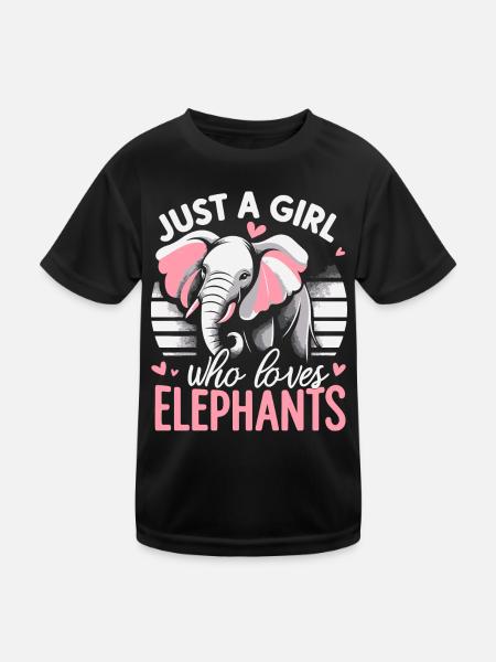 Elefant Tier Elefanten Zoo - Kinder Funktions-T-Shirt - Schwarz - Vorne
