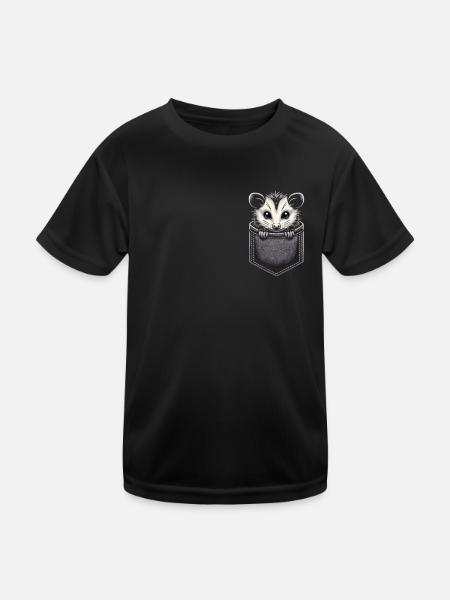 Opossum Possum Animal - Kids Functional T-Shirt - black - Front