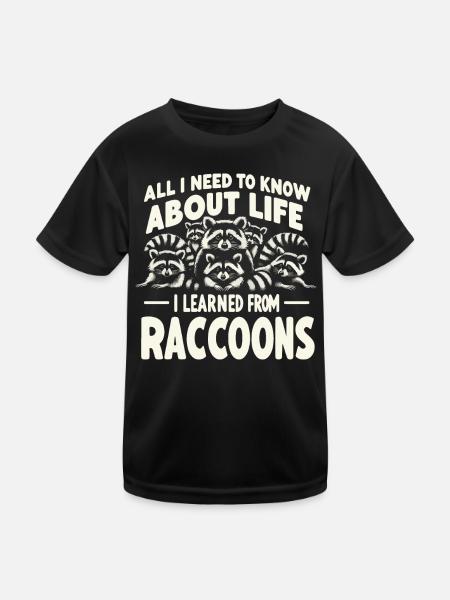Raton laveur - T-shirt sport Enfant - noir - Devant