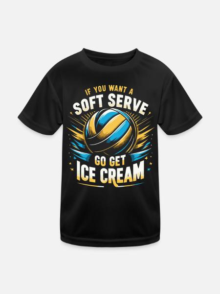 Joueur de volley-ball Volley-ball de plage Joueur de volley-ball S - T-shirt sport Enfant - noir - Devant
