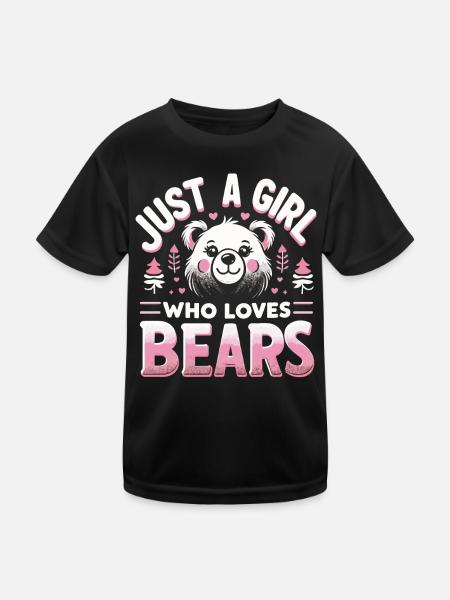 Bear, Grizzly Bear, Brown Bear, Bears - Kids Functional T-Shirt - black - Front