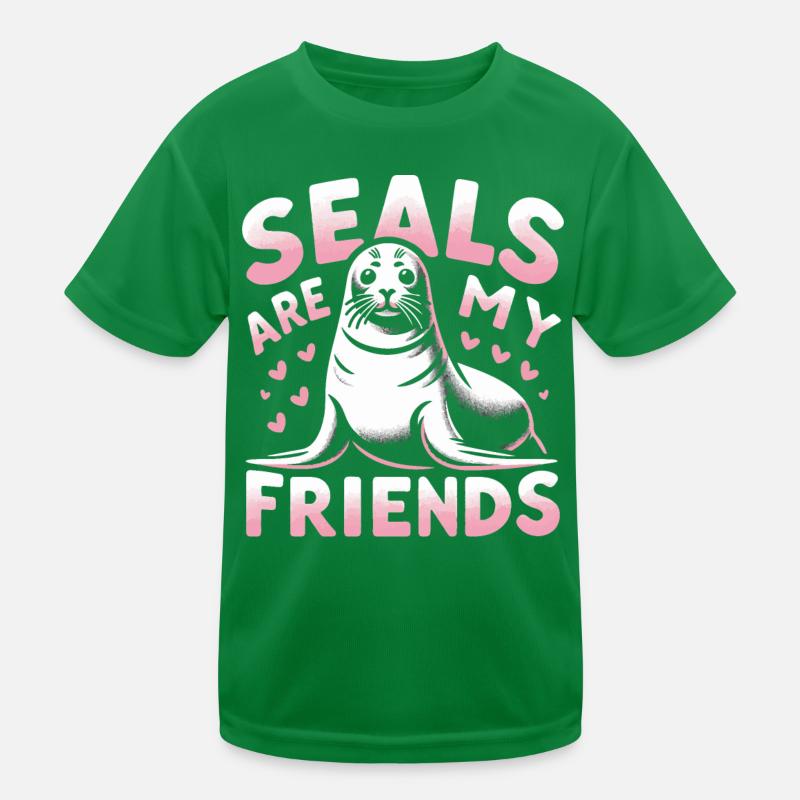 Robbe Robben Tier Seelöwe Kinder Funktions-T-Shirt