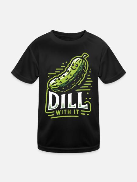 Cucumber, Pickle, Pickle, Food Dill - Kids Functional T-Shirt - black - Front