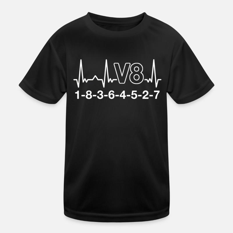 V8 Engine 8 Cylinder Displacement Car Tuning Tuner Kids Functional T-Shirt
