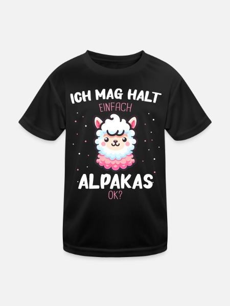 Alpaga Lama Alpagas Animal - T-shirt sport Enfant - noir - Devant