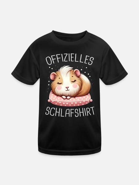 Cochon d’Inde à poil long chiens à crête à poil long - T-shirt sport Enfant - noir - Devant