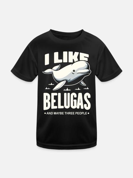 Béluga Béluga Océan Bélugas Baleines - T-shirt sport Enfant - noir - Devant