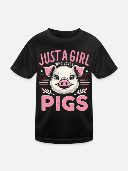 Cochon Animal - T-shirt sport Enfant - noir - Devant
