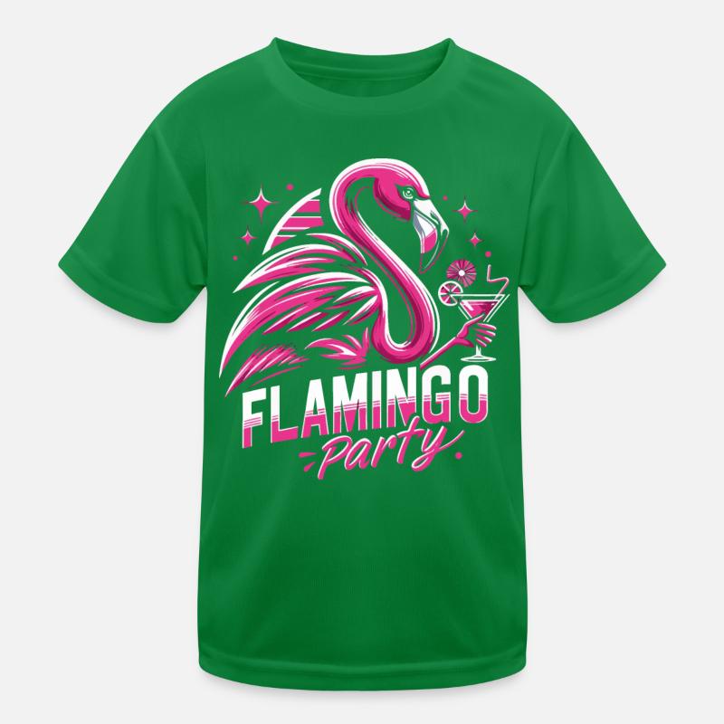 Flamingo Tier Rosa Kinder Funktions-T-Shirt