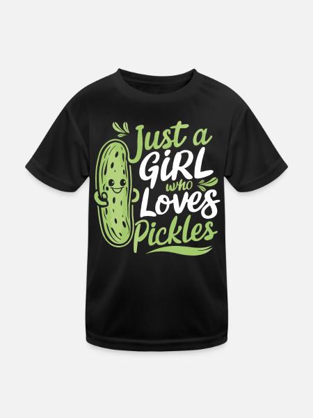 Cucumber, Pickle, Pickle, Food Dill - Kids Functional T-Shirt - black - Front