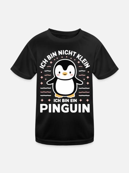 Pinguin Zwergpinguine Kaiserpinguin - Kinder Funktions-T-Shirt - Schwarz - Vorne