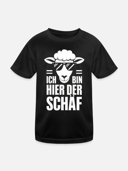 moutons, troupeau de moutons, ferme, agriculteur, berger - T-shirt sport Enfant - noir - Devant