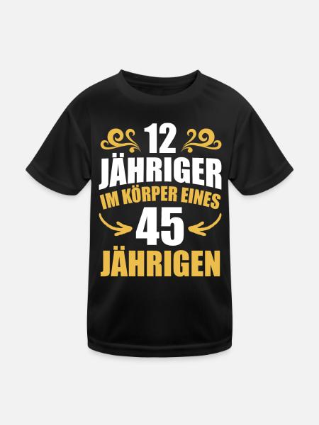 Birthday gift 45 years birthday boy or girl - Kids Functional T-Shirt - black - Front