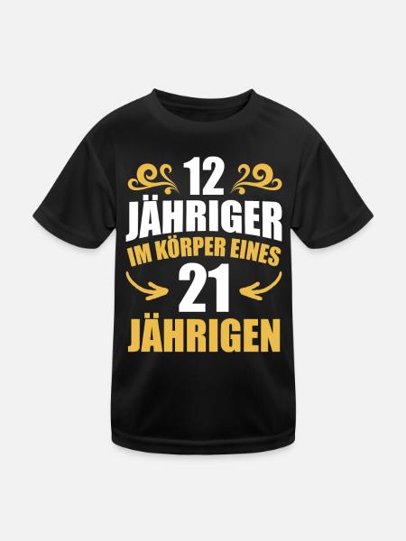 Birthday Gift 21 Years Birthday Boy - Kids Functional T-Shirt - black - Front