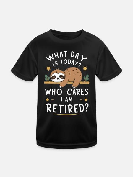 Faultier Faultiere Schlafen Faul - Kinder Funktions-T-Shirt - Schwarz - Vorne