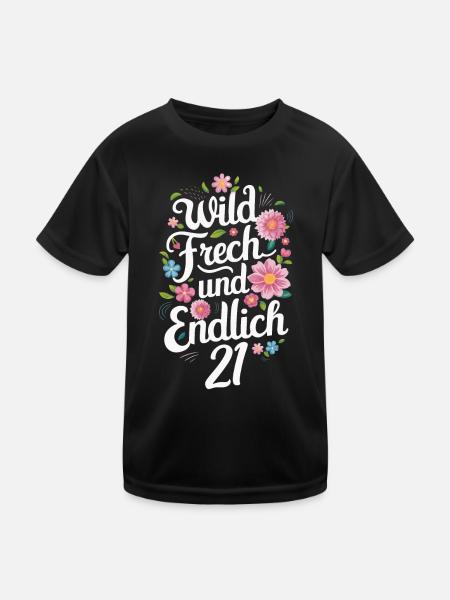 Birthday Gift 21 Years Birthday Child - Kids Functional T-Shirt - black - Front