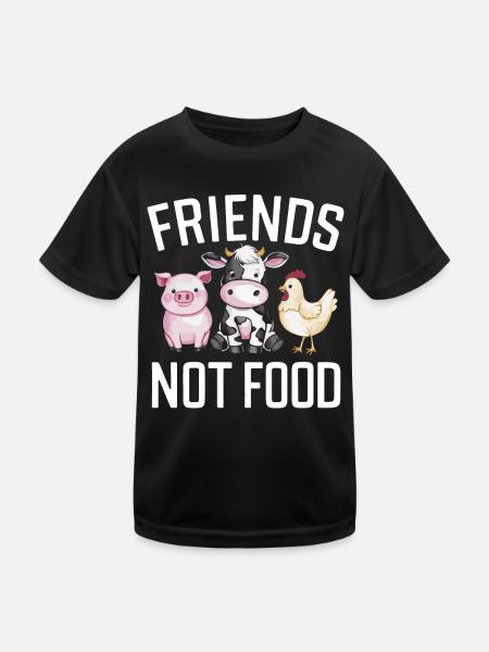 Vegetarisch Vegan Veggie Vegetarier - Kinder Funktions-T-Shirt - Schwarz - Vorne