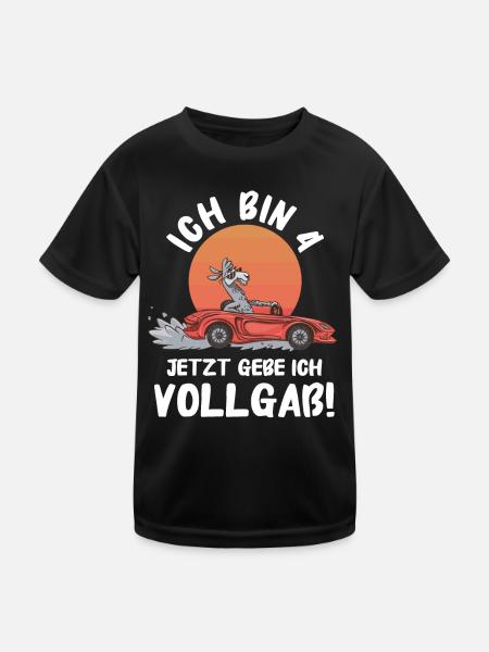 Birthday gift 4 years children's birthday - Kids Functional T-Shirt - black - Front