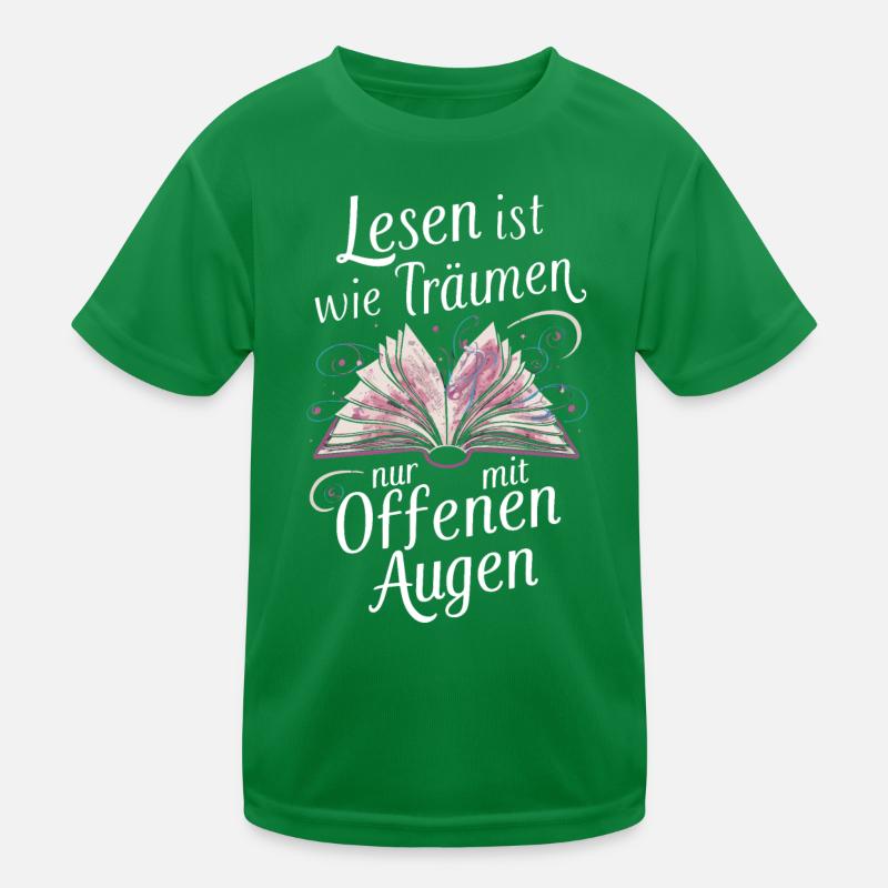Buch Lesen Bücher Buch Nerd Bücherwurm Kinder Funktions-T-Shirt