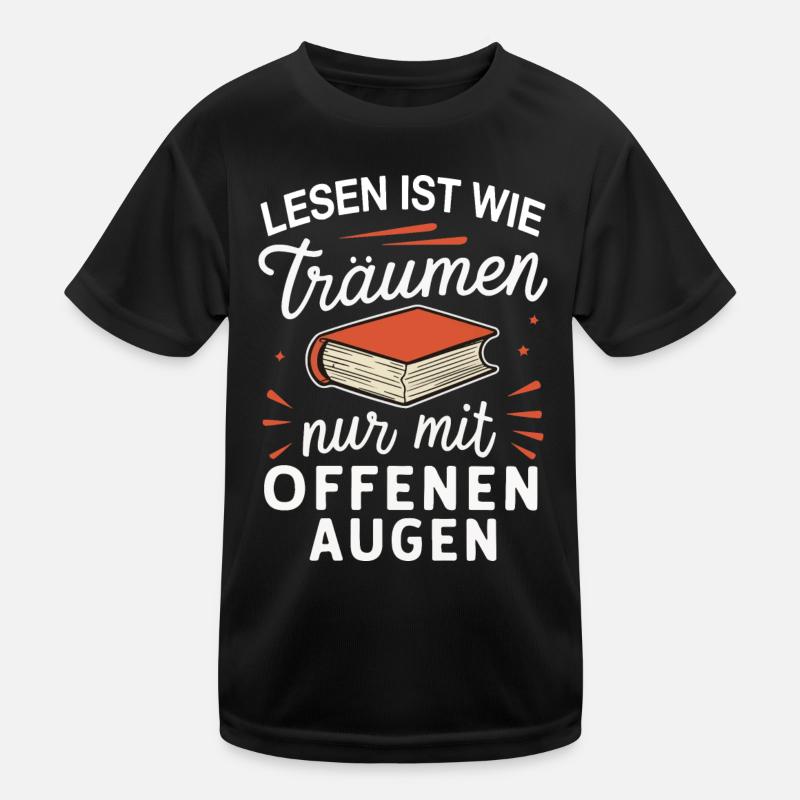 Buch Lesen Bücher Buch Nerd Bücherwurm Kinder Funktions-T-Shirt