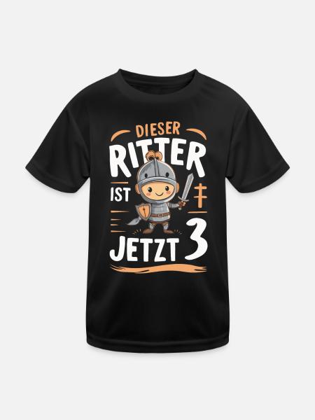 Birthday Gift 3 Years Children's Birthday - Kids Functional T-Shirt - black - Front