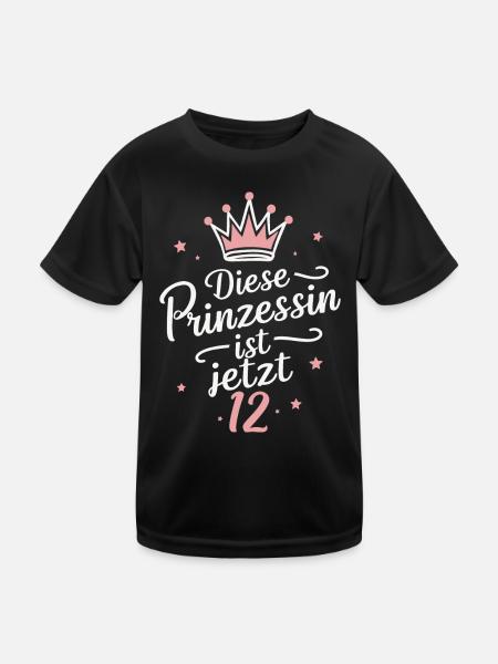 Birthday Gift 12 Years Birthday Child - Kids Functional T-Shirt - black - Front