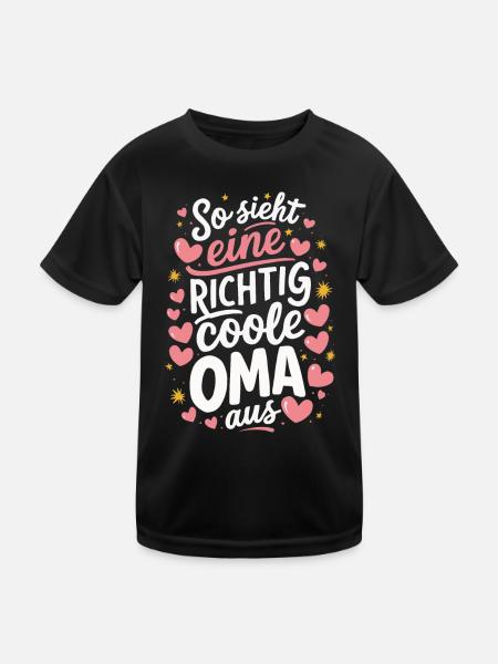 Grandma Grandma Grandparents Mother's Day Family - Kids Functional T-Shirt - black - Front
