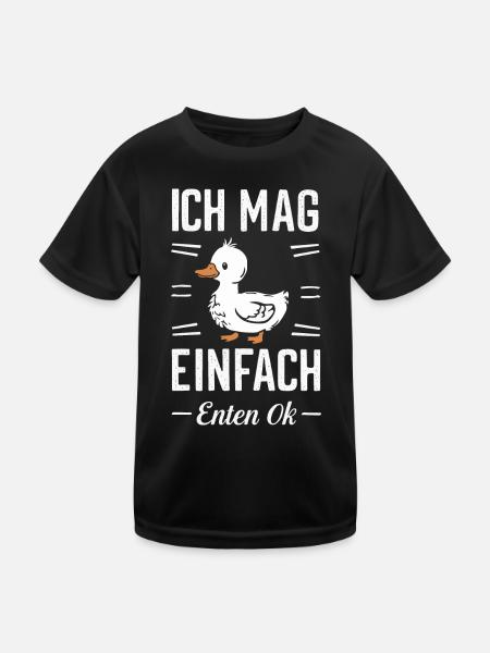 Mallard, Duck Birds, Duck, Dark Duck, Bird - Kids Functional T-Shirt - black - Front