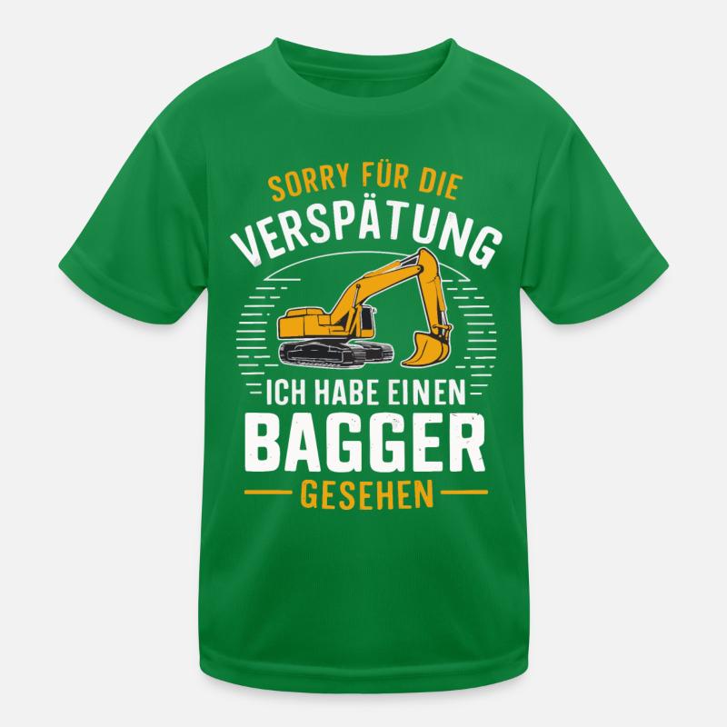 Conducteur d’excavatrice Ouvrier du bâtiment Chantier Machine de construction T-shirt sport Enfant