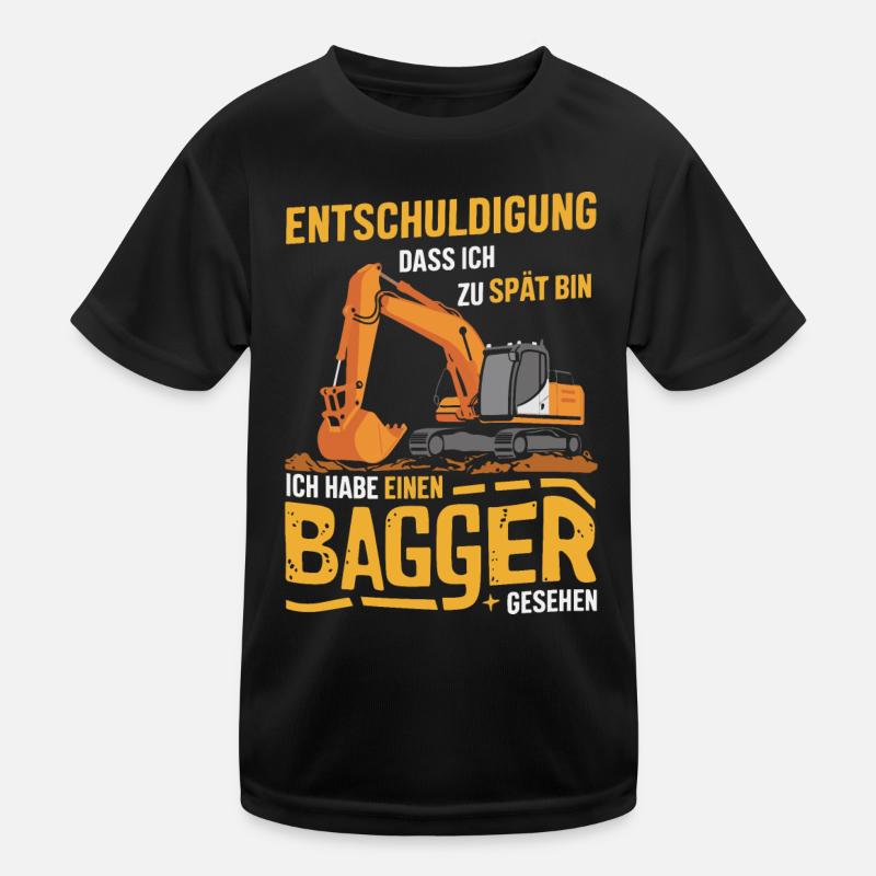 Baggerfahrer Bauarbeiter Baustelle Baumaschine Kinder Funktions-T-Shirt