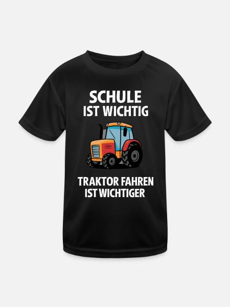 Farmer Agriculture Tractor Farmer Farm - Kids Functional T-Shirt - black - Front